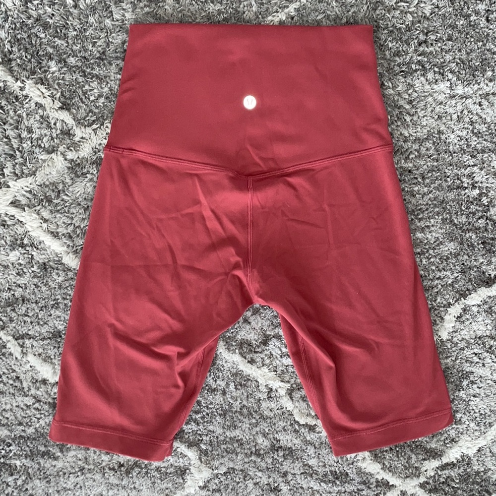LuluLemon brick red bicycle shorts